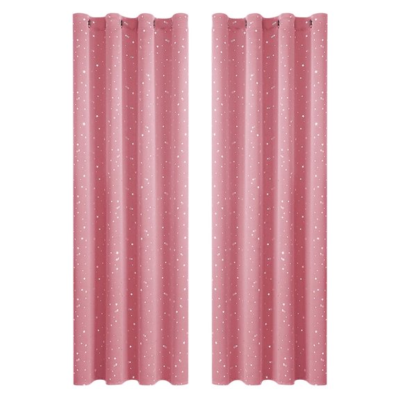 SLYNSHome Clearance Blackout Curtains for Bedroom and Living Room Window Thermal Insulated Grommet Curtains 52x63 inch - Pink