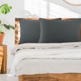 thumbnail image 1 of PiccoCasa 2Pcs Brushed Microfiber Zippered Pillowcases Dark Gray Queen, 1 of 7