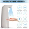thumbnail image 4 of Baohd Automatic Dispenser Battery Power 400ml Intelligent Touchless IR Sensor Hand Wash Household Dining Bathroom Cleaning White, 4 of 7