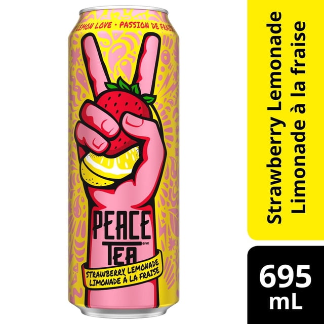 Thé glacé Peace Tea Passion de fraise et citron canette, 695 mL