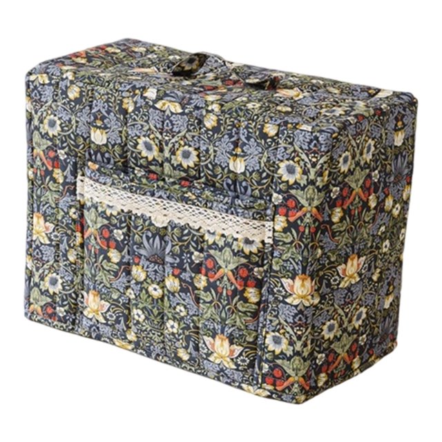 Liyamei Sewing Machine Cover Floral Quilted Sewing Machine Cover With Pocket Craft Room Sewings Organizer Sewing Machine Storage Cover With Protective Layer And Built In Compartments
