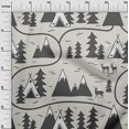 thumbnail image 3 of oneOone Cotton Poplin Dusty Gray Fabric Mountain Pattern Craft Projects Decor Fabric Printed By The Yard 42 Inch Wide, 3 of 5