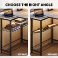 thumbnail image 3 of Bestier 71 inch L-Shaped Gaming Desk with Power Outlets LED Computer Office Table with Monitor Stand & Storage Shelf in Grey, 3 of 6