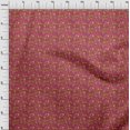 thumbnail image 4 of oneOone Tissu Popeline de Coton Sergé Rose Feuilles & Trèfle Matériel de Robe Tissu Imprimé Tissu au Mètre 56 Pouces de Large-Kh, 4 of 5