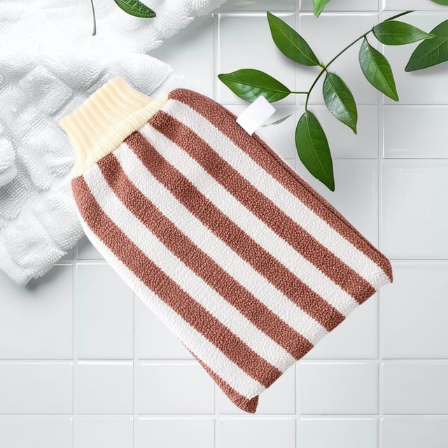 Exfoliating Bath Towel, Round Cake Back Scrubber, Body Scrubbing Mitt for Shower, Mud & Dead Skin Removal, Reusable Washcloth, Household Bathing Accessory