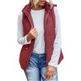 thumbnail image 3 of LSLJS Mode Femme T-Shirt Sans Manches Veste d'Hiver Extérieur Blouse à Fermeture Éclair Manteau Hauts, Gilets Extérieurs pour Femmes, 3 of 7