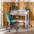thumbnail image 3 of Homylin Chaise de bureau rembourrée pivotante en velours, 3 of 7