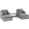 thumbnail image 1 of Outsunny 5-Piece Patio Furniture Set Rattan Wicker Conversation Set, Grey, 1 of 10