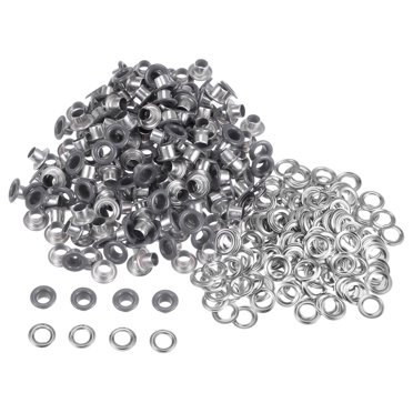 Unique Bargains Ensemble de 300 Oeillets Kit Oeillets Métalliques 4 mm Trou 1/6 Pieds Petit Oeillet pour Chaussures Vêtements Étiquette de Ceinture Projet Bricolage, Gris