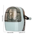thumbnail image 3 of s Manual Pencil Sharpener, Compact Plastic Body, Lightweight Portable Design with Transparent Shavings Container, Blue/Pink/Green, 8.6 x 5.85 x 9.6 cm, 3 of 6