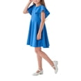 thumbnail image 3 of QIPOPIQ Robe Patineuse de Fête pour Fille à Manches Courtes, Décontractée, Vintage, Col Peter Pan, Coupe Évasée, avec Poches, 4-12 Ans, Liquidation, 3 of 4