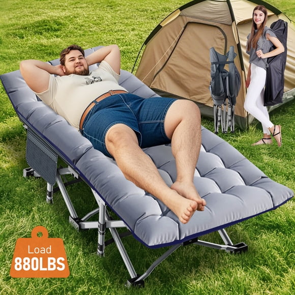 Slsy Lit Pliant TG avec Matelas de 3,3 Pouces, Lits de Camp Pliants 75 Pouces* 28 Pouces avec Sac de Transport, Lit de Couchage Pliant Lit d'Appoint