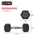 thumbnail image 4 of Haltère hexagonale enduite CAP Barbell, Single 3 - 100 lb, 4 of 7