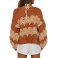 thumbnail image 3 of Gupgi Women Sweater V Neck Cable Knit Cardigan Contrast Color Jumper Pullover Winter Tops, 3 of 9