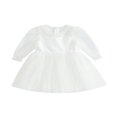 thumbnail image 1 of Robe en Maille pour Fille, Imprimé à Pois, Manches Longues, Tulle, Robe Trapèze de Fête, 1 of 9