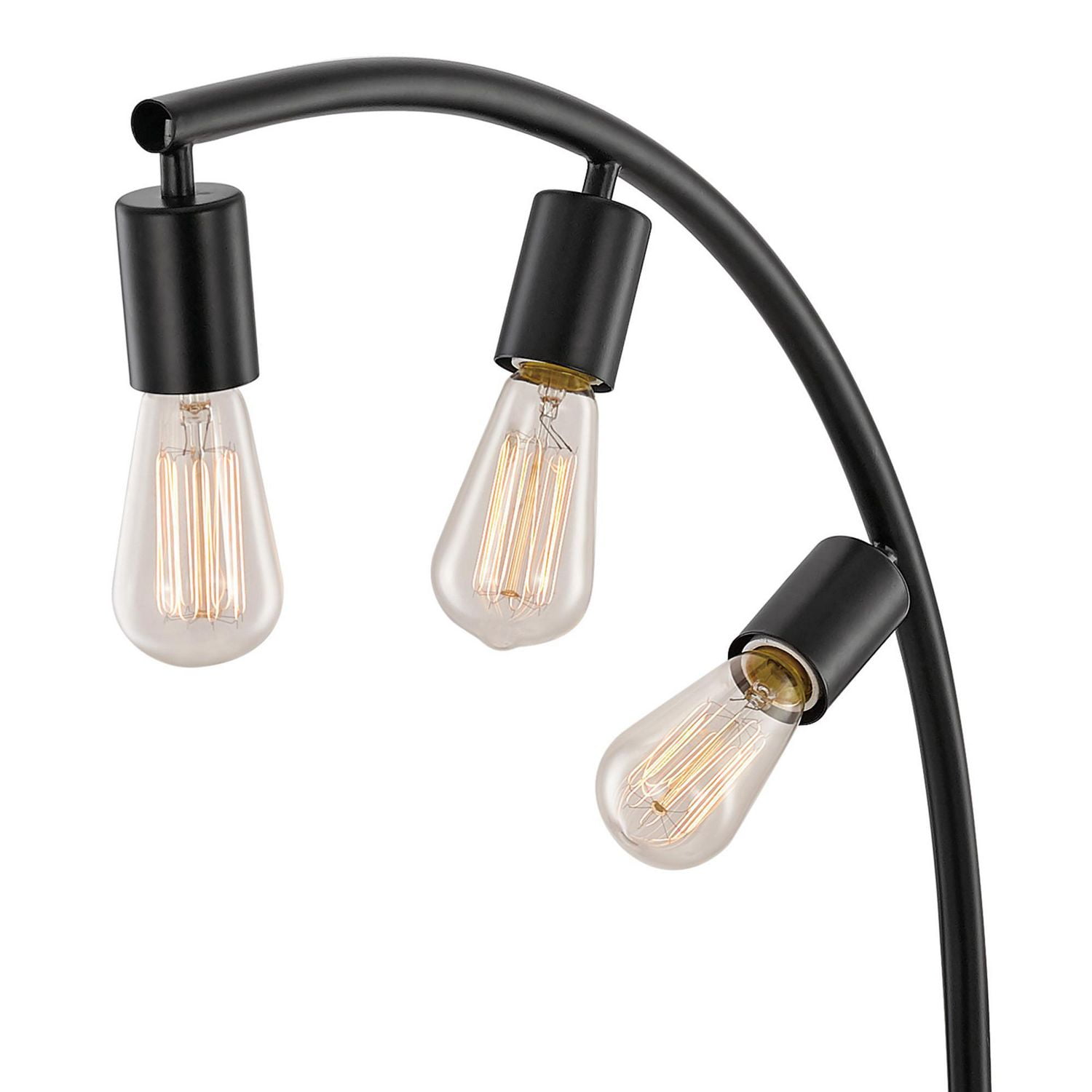Lampe sur pied en métal de 70", collection Winslow par Globe Electric, fini noir, 3 lumières, 12950