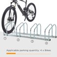 thumbnail image 4 of Soozier 4-Bike Bicycle Floor Parking Rack Cycling Storage Stand Silver, 4 of 10