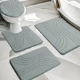 thumbnail image 4 of YIHOUSE Memory Foam Bathroom Rugs, Soft Non Slip Mats, Extra Thick for Bathroom, Machine Washable - 4 Piece Set (Light Grey), 4 of 7