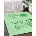 thumbnail image 3 of Ahgly Company Tapis d'Intérieur Ronds de Style Transitionnel Lavables à la Machine, Vert Menthe, 4 Pieds Rond, 3 of 7