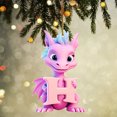 thumbnail image 1 of Fridja Personalized Dinosaur Christmas Ornament 26 Letters Hanging Pendant Ornaments 2024 Plastic Initial Monogram Xmas Tree Decorations with Hanging Rope Unique Customized Fun Gift for Kids, 1 of 3