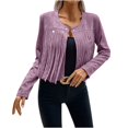 thumbnail image 2 of Simua Veste en Similicuir pour Femmes, Veste de Moto, Veste Courte à Franges, Veste Utilitaire à Franges en Suède, Veste de Moto, 2 of 7