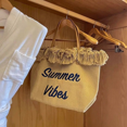thumbnail image 3 of Handbag Beach Bag Travel Bag Simple Tassel Bag Mother Bag Large Capacity Shoulder Bag-SinKeeU, 3 of 4