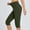 Army Green, variant on Summer Savings Clearance! PEZHADA Women's Knee Length Capri Leggings with Pockets for Casual Summer Yoga Workout Exercise Purple