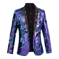 thumbnail image 1 of TIMIFIS Mens Shiny Sequin Blazer Dinner Prom Wedding One Button Suit Jacket Lapel Dress Blazer, 1 of 7