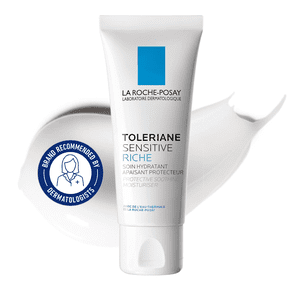 La Roche-Posay Toleriane Crème de visage riche sensible, hydratant quotidien avec des céramides pour la peau sèche, 40mL