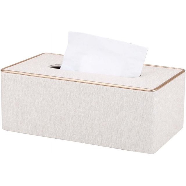 ORUYROP Leather Tissue Box Holder-Waterproof Rectangular Tissue Box Cover Vintage Napkin Paper Holder for Home,Office&Car Decor (Style-3)