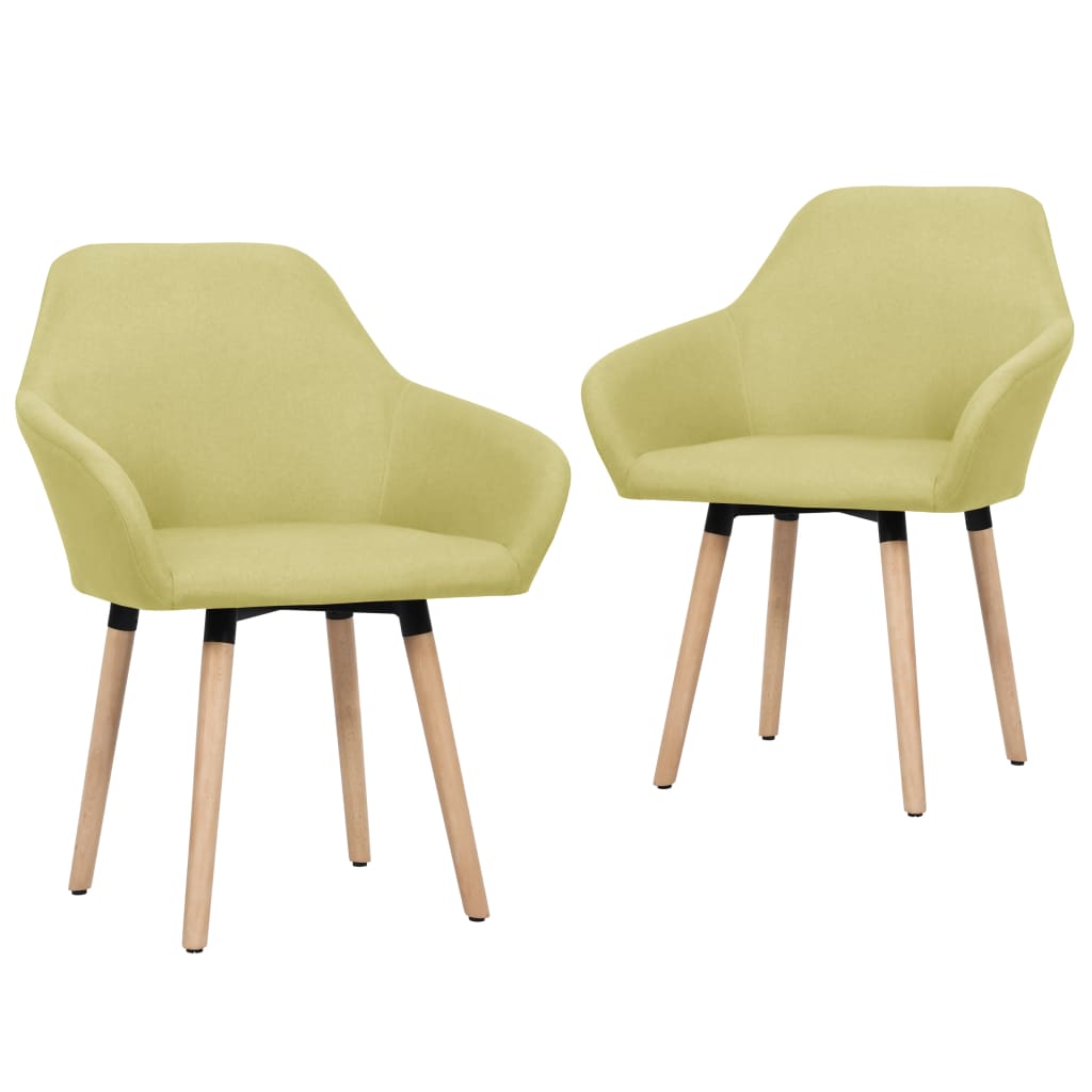 vidaXL Chaises de Salle à Manger 2 Pcs Tissu Vert
