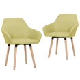 thumbnail image 1 of vidaXL Dining Chairs 2 pcs Green Fabric, 1 of 4