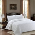 thumbnail image 5 of Zhuge 100% Cotton White King Quilts and Bedspreads, Comfortable Quilted Bedspread and Comforters Quilt Set for All Seasons 98x106 Inch（A）, 5 of 5