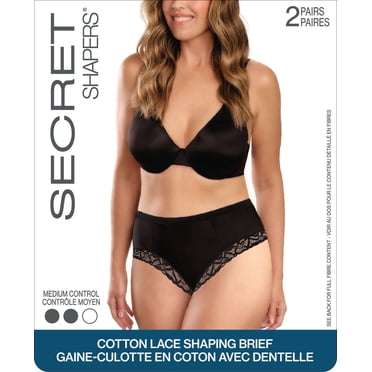 SECRET SHAPERS® Culotte gainante en coton et dentelle 2 Paires