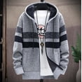 thumbnail image 1 of Cardigan à Capuche Patchwork à Manches Longues pour Hommes avec Fermeture Éclair, 1 of 4