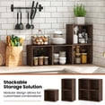 thumbnail image 4 of Costway 4 PCS Wooden Cube Storage Organizer Stackable Open Book Shelf for Small Space Brown, 4 of 7