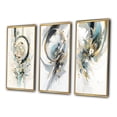 thumbnail image 3 of Designart "Mosaic Echoes in Turquoise and Gold III" Cubism Framed Wall Art Set Of 3 - Turquoise Cubism Frame Gallery Set For Office Decor, 3 of 6