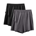thumbnail image 1 of Timegard Shorts for Women 2pc Plus Size Elastic Waist Loose Soft Pajamas Shorts Homewear Solid Color, 1 of 2