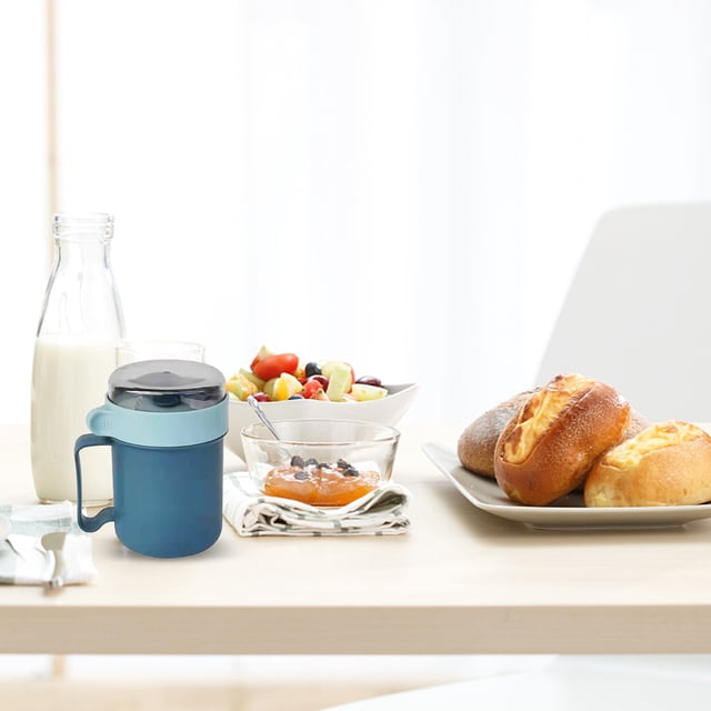 Cqxid Tableware Under $5 500m Plastic Portable Soup Cup With Lid Lunch Box Food Container Breakfast Cup Food Jar Milk Soup Cup With Spoon Leakproof Bento Box