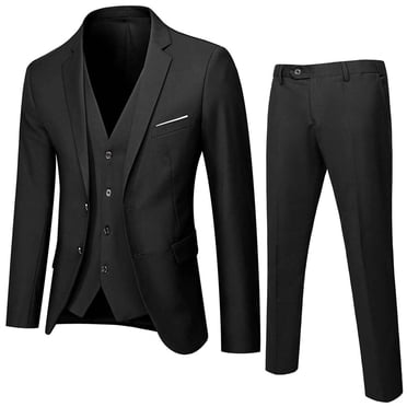 LYHaoo Boys Outfit Sets,Kids Toddler Baby Boys Spring Autumn Solid Long Sleeve Pants Coat Vest Outfits 3PC Suit Clothes Black Sizes 12-13 Years