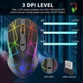 thumbnail image 4 of Souris de Jeu Sans Fil APPIE, Souris d'Ordinateur Rechargeable avec Rétroéclairage RVB Arc-en-Ciel, 3 DPI Réglables, 7 Boutons, Prise Ergonomique, Souris Optique USB 2,4 GHz pour Ordinateur Portable PC Mac Gamer Bureau, 4 of 10