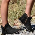 thumbnail image 2 of jovati Womens Comfortable Retro Tassel Side Zipper Low Heeled Round Toe Boots, 2 of 9