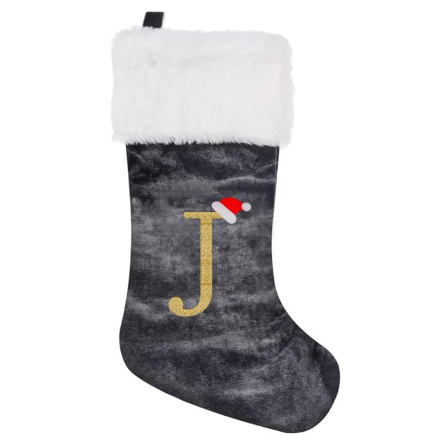 SUTENGDA 20 Inches Monogram Christmas Stockings Red Velvet with White Super Soft Plush Cuff Embroidered Xmas Stockings Classic Personalized Stocking Decorations for Family Holiday Season