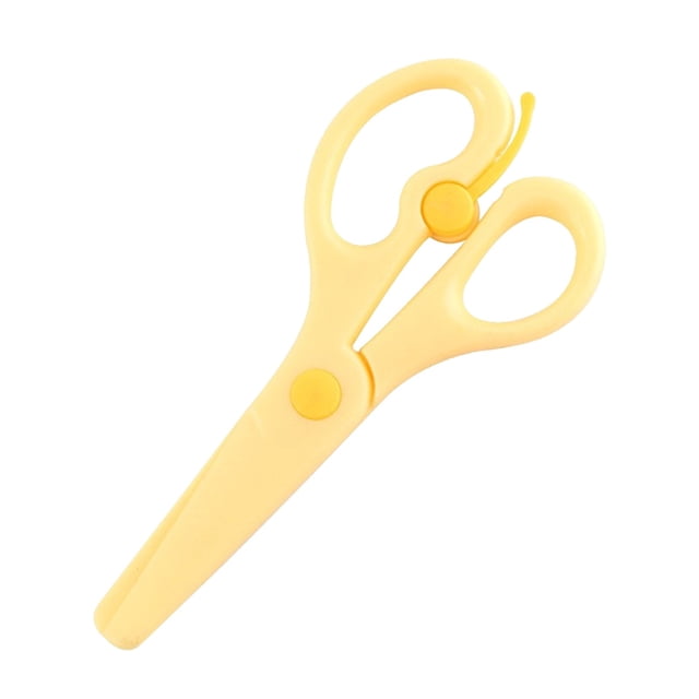 SIYTUAU Yellow Safety Scissors For Children Paper Craft Plastic Material 5.31X2.36In Size Rounded Head Wrap To Prevent Injury For School Or Home Use Kids Tool Yellow