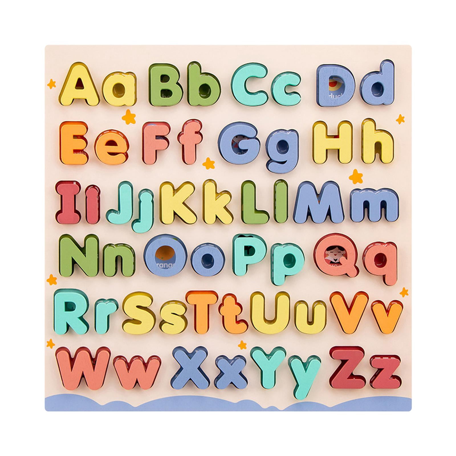 Children Wooden Abc Puzzle Teaching Prop Learn Alphabet for Boys Girls Kids