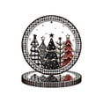 thumbnail image 1 of A Christmas Party Tableware Disposable Paper Plates Set Black White Checkered Christmas Tree Theme 7 Inch Plates 18X18Cm 7.09X7.09 Inches, 1 of 7
