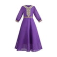 thumbnail image 3 of MKOSPLRT Abaya à Manches Longues pour Filles 8-14 Ans Musulmanes Islamiques Robes Enfants Tunique Florale Brodée Imprimée Maxi Vêtements de Prière Robe, 3 of 10