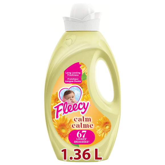 Assouplisseur de tissus concentré Fleecy Calme, parfum Vanille et Mélilot, 1,36 L