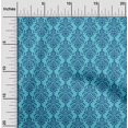thumbnail image 2 of oneOone Rayon Turquoise Blue Fabric Damask Fabric For Sewing Printed Craft Fabric By The Yard 56 Inch Wide, 2 of 5