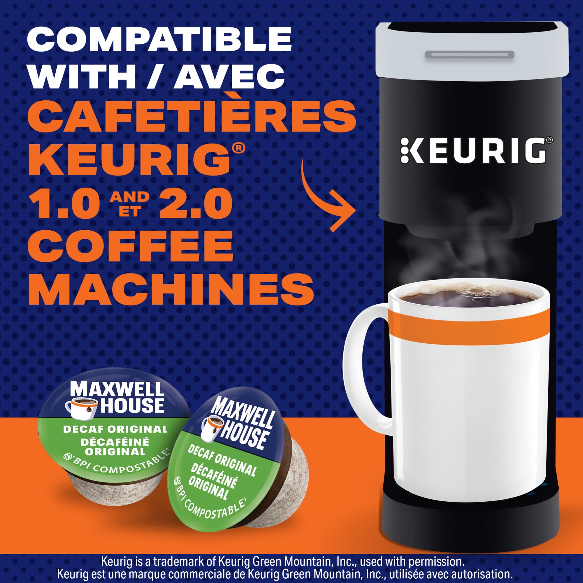 Maxwell House, Decaf Coffee 100% Compostable Pods, 12 Pods, Medium